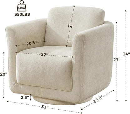 Swivel Accent Chair, 360° Chenille Barrel Swivel Chair - Image 3