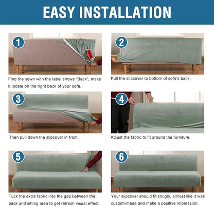 H.VERSAILTEX Real Velvet Futon Cover Armless Sofa Covers Sofa Bed Covers - Image 6