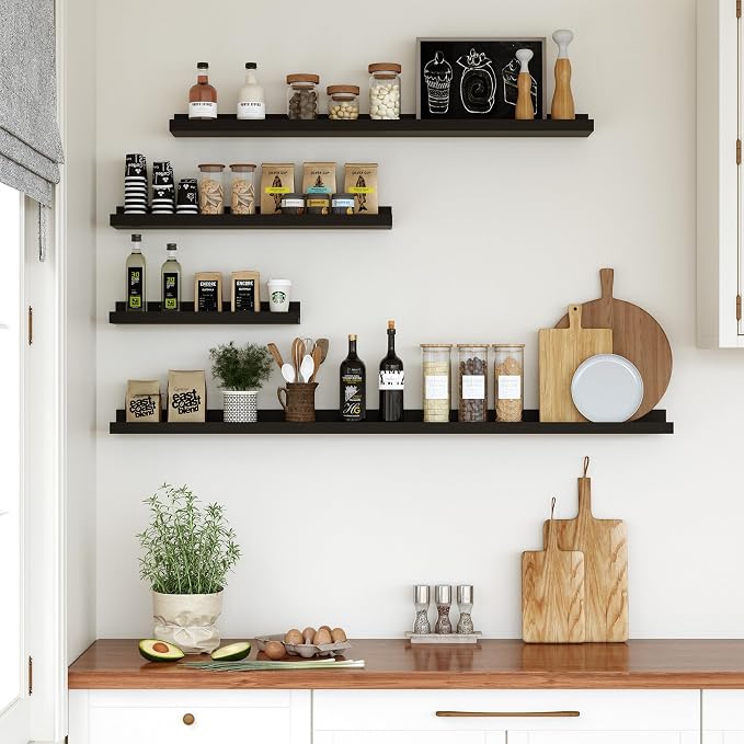 Floating Shelves for Wall, 36 inch Wood Floating Shelves Set of 2, Picture - Image 4