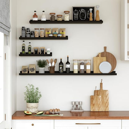 Floating Shelves for Wall, 36 inch Wood Floating Shelves Set of 2, Picture - Image 4