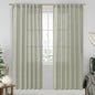 Sage Grey Linen Boho Semi Sheer Curtains 80 inch Length 2 Panels | Light by LAMIT