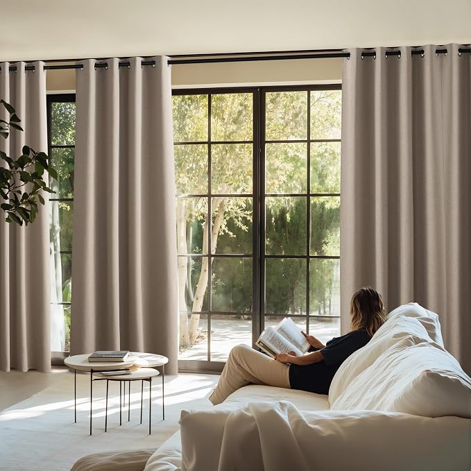 NICETOWN Vintage Faux Linen Weave Flax Thermal Curtains - Image 8