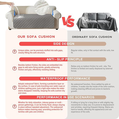 Genina Waterproof Couch Cover, Washable Anti-Slip 67 inch Sofa Covers - Image 3