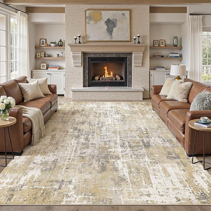 DMOYEST Area Rug Living Room Rugs 8x10 Washable Abstract Carpet | Neutral - Image 8