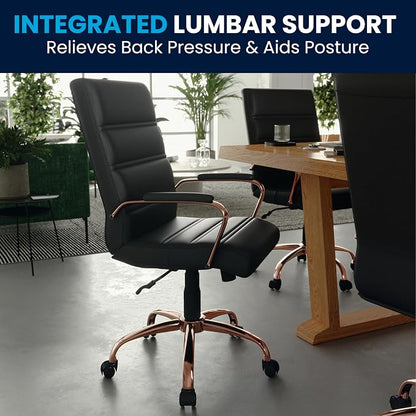 Flash Furniture Whitney Mid-Back Swivel LeatherSoft Desk Chair - Image 9