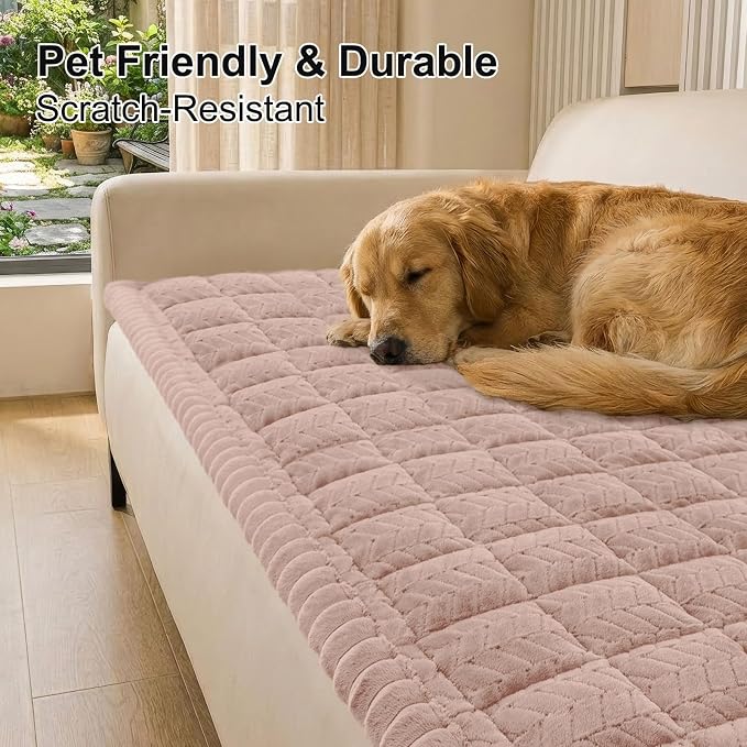 Smiry Couch Cover for Dogs, Non Slip Fuzzy Pet Sofa Arm Covers Washable | Sofa - Image 9