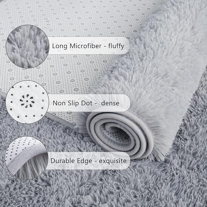 Chicrug Soft Runner Rugs for Bedroom Living Room Plush Fluffy Rug 2x8 | Shag - Image 6