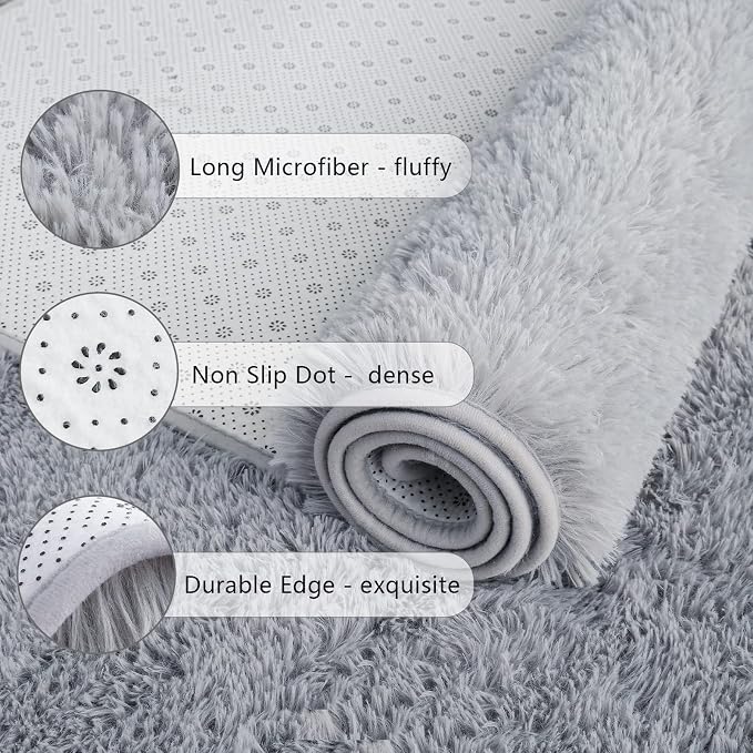 Chicrug Soft Runner Rugs for Bedroom Living Room Plush Fluffy Rug 2x7 | Shag - Image 6