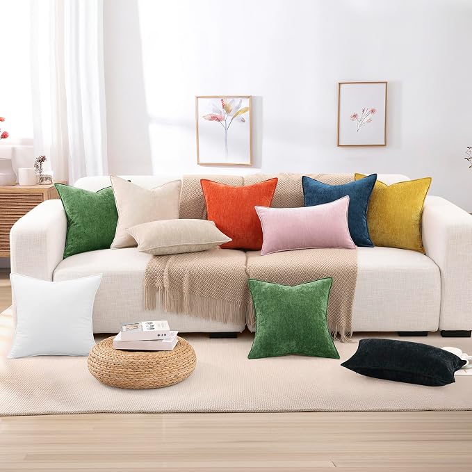 decorUhome Summer Couch Euro Sham Throw Pillow Covers 24x24 Set of 2, - Image 8