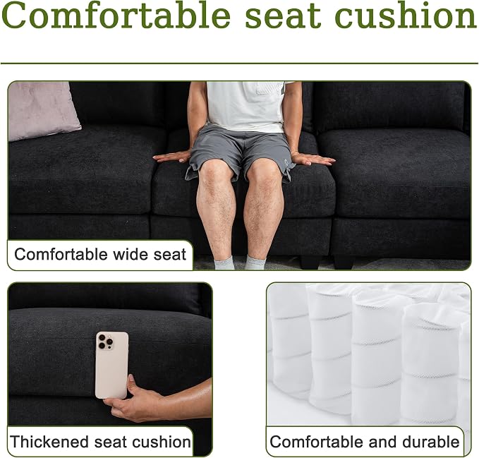150.4" Large Sectional Couches for Living Room, 8 Seater L Shaped Modular - Image 5