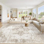 Area Rug 10x12 Washable Rug, Vintage Boho Medallion Rugs Non-Slip Soft Low Pile by VECARF