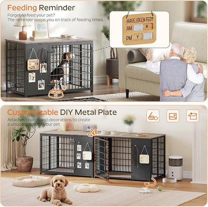 YATINEY Foldable Dog Crate Furniture, Dog Crate - Image 4