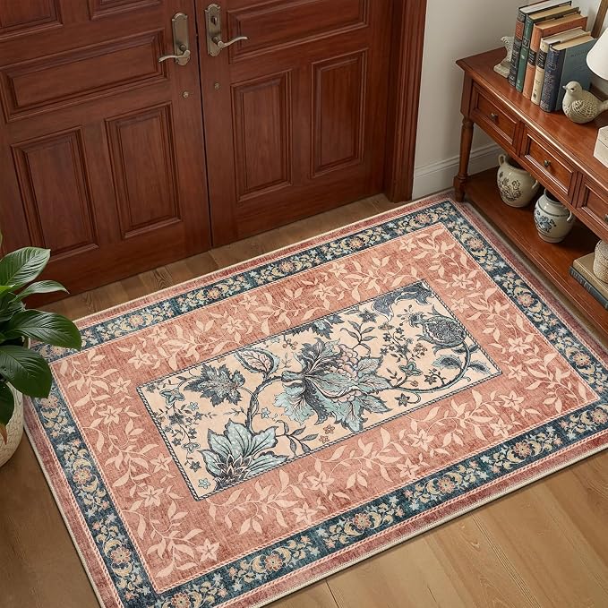 GarveeHome Terracotta Teal 8x10 Area Rugs - Image 4