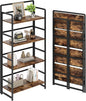 No Assembly Folding Bookshelf, 4 Tiers Collapsible Book Shelf by THKKYHomeOfficeFurniture