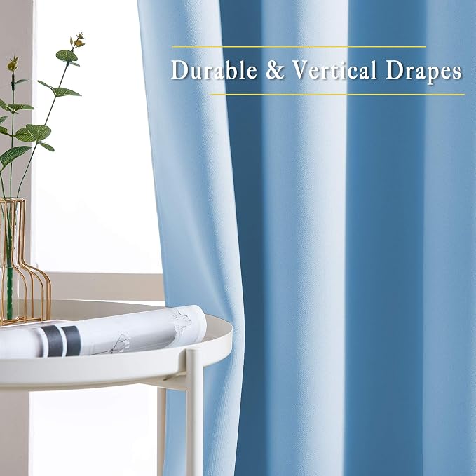 NICETOWN Blue Bedroom Blackout Curtains - Image 5