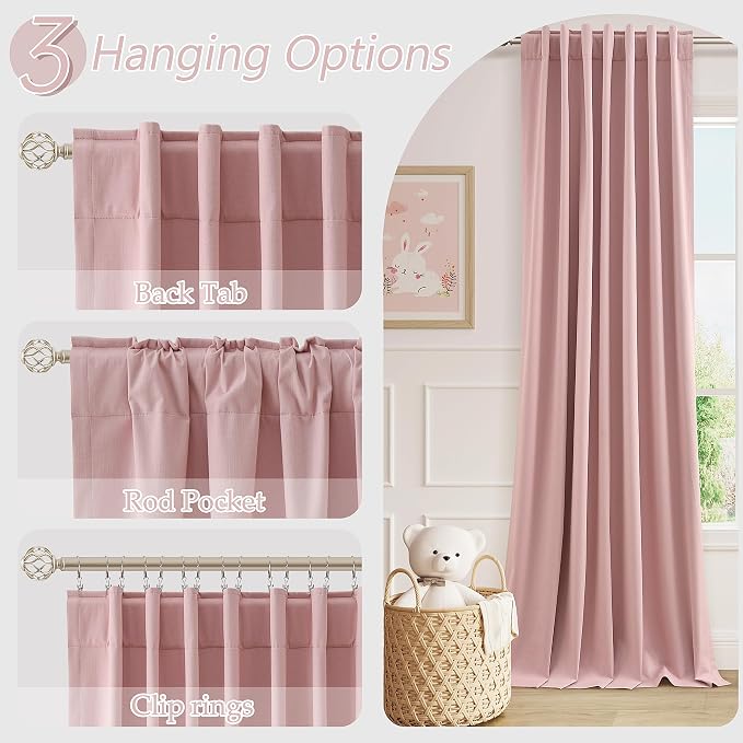 100% Blackout Linen Curtains 90 Inch 2 Panels Set - Image 6