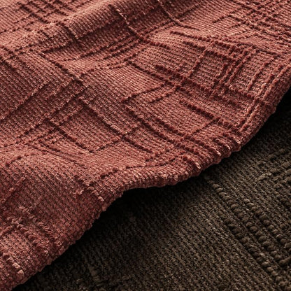 MIULEE Chenille Textured Fall Throw Pillow Covers Rust 20x20 Set of 2 | Slubby - Image 7