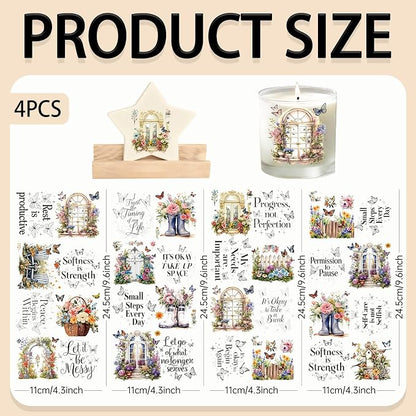 4 Sheets Rub on Transfers for Crafts, Gardens and Butterflies Furniture - Image 2