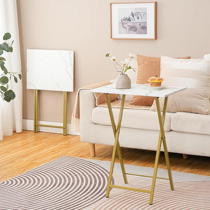 HOOBRO Folding TV Tray Tables, Industrial Snack Tables - Image 4