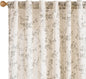 Grey Vintage Floral Linen Curtains Farmhouse 50W X 96L 2 Panels | Elisa Series by Lazzzy