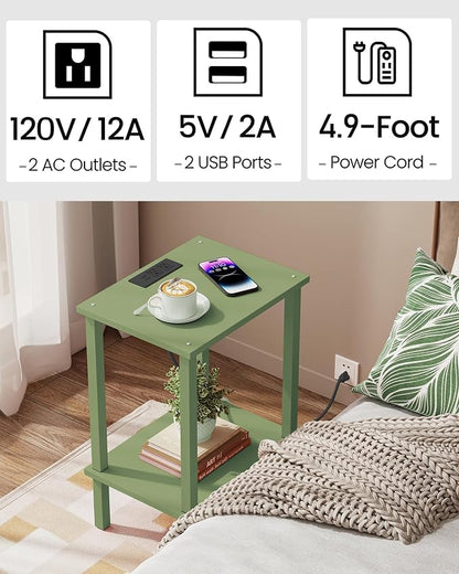 TUTOTAK End Table with Charging Station, Small Side Table with Outlets - Image 6