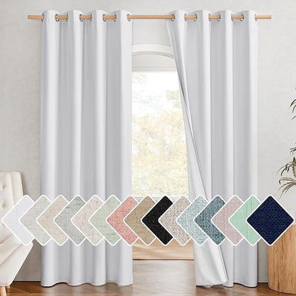 NICETOWN 100% Absolutely Blackout Linen Curtains by NICETOWN