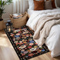 Black Brown Floral Hallway Runner Rug 2x4 by WelcometoBabovid