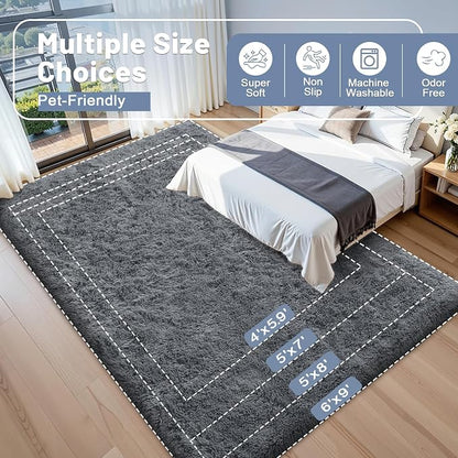 OLANLY 5x6 Area Rugs for Living Room Bedroom, Machine Washable Soft Fluffy - Image 9