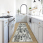 2'6''x8' Runner Rugs Washable Rug: Modern AbstractBlack Grey Gold Carpet | by GENTDRIZZ