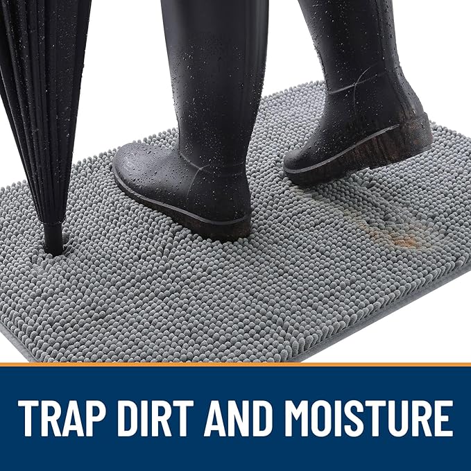 OLANLY Dog Door Mat for Muddy Paws 44x32, Super Absorbent Chenille Mud Mat | - Image 2