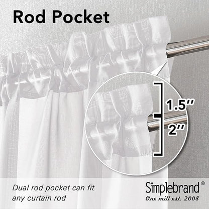 Simplebrand White Sheer Curtains 84 Inches Long, Light Filtering Rod Pocket - Image 6