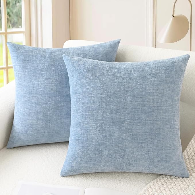 CaliTime Decorative Couch Throw Pillow Covers 22 X 22 Inches Baby Blue | Pack by CaliTime