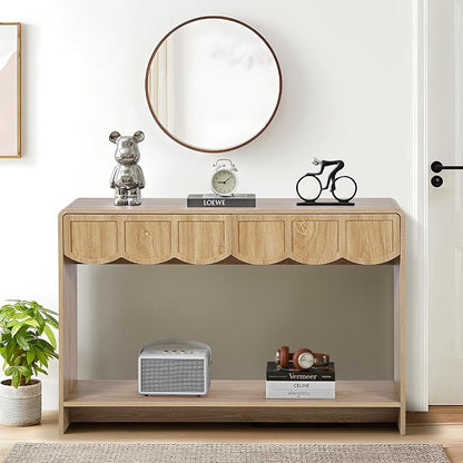 ORRD Console Table with Drawers, Mid-Century 43 Inches Narrow Entryway Table - Image 5