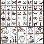 Halloween Stencils Pumpkin Face Stencils Reusable Ghost Bat Witch Spider Stencil for Painting on Wood Fabrics DIY Crafts Ornaments Decor