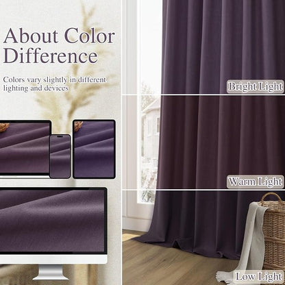 100% Blackout Curtains 102 Inch Length 2 Panels Set - Image 7