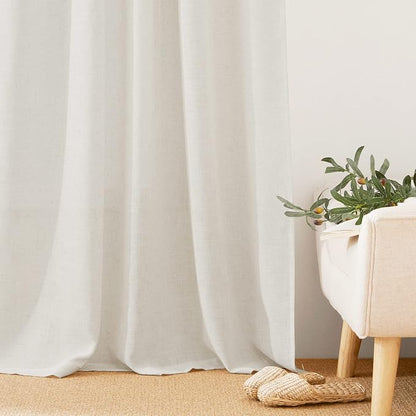 RYB HOME Light Filtering Linen Sheer Curtains 72 inch Long - Image 7