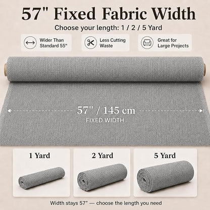 Mini Chenille Linen Blend Upholstery Fabric by the Yard, 57 Inch Wide Soft - Image 3