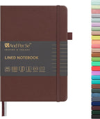 &And Per Se Lined Journal Notebook, 160 Pages, A5 5.7 x 8 inches College Ruled Thick Paper Notebook Journals for Writing, Hardcover Notebooks for Women Men Office School (1 Pack, Dark Red)