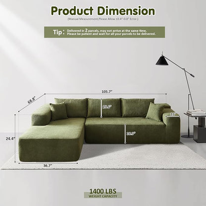 ovios 104" Cloud Boneless Couch - Image 2