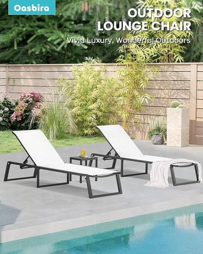 Aluminum Chaise Lounge Chair Outdoor, Foldable& No Assembly Patio Pool Lounge - Image 7