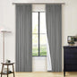 Grey Pinch Pleated 100% Blackout Linen 80 Inch Window Curtains 2 Panels Set | by Twodrapes