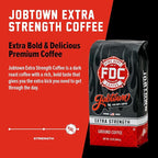 Fire Department Coffee - Gives Back to Firefighters - Jobtown Extra Strength Ground Coffee - Rich & Bold Dark Roast - Roasted in the USA - Veteran Owned - 12 oz