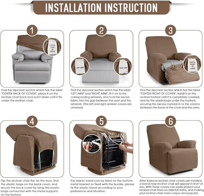 TAOCOCO Oversized Recliner Chair Covers, 1 Seater Streach Recliner Covers Soft - Image 6