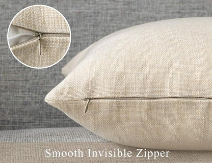 Stellhome Burlap Throw Pillow Covers Solid Farmhouse Linen Pillowcase - Image 4