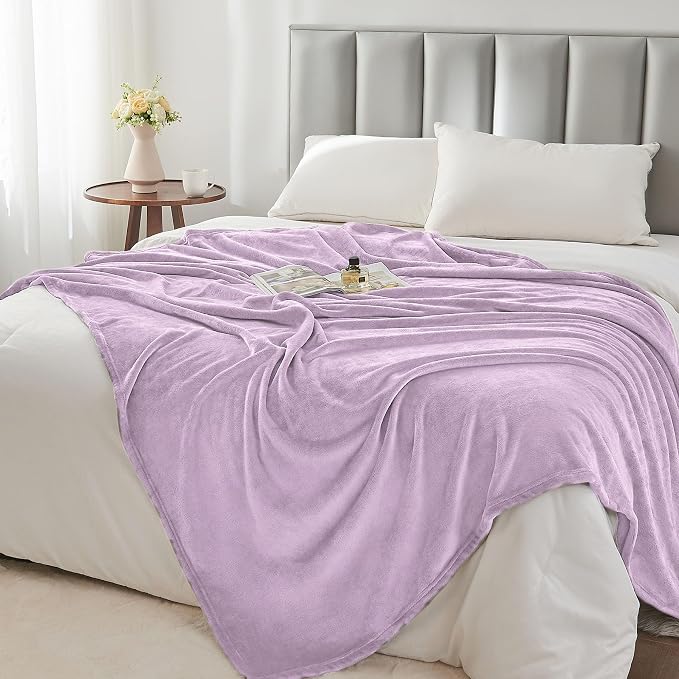 BEDELITE Fleece Blanket Soft Plush Twin Size Blanket Lilac 60"x80" | Ultra Soft - Image 6