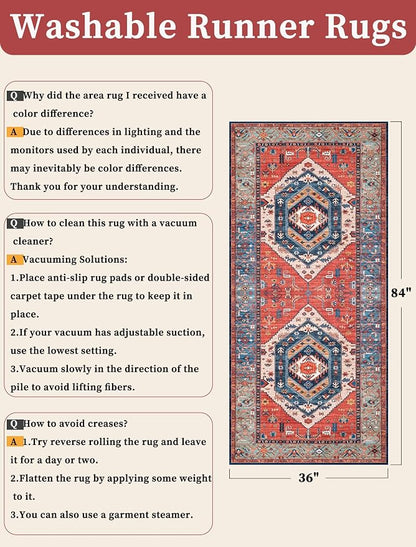 SERISSA 3x7 Washable Non Slip Boho Runner Rug - Image 6