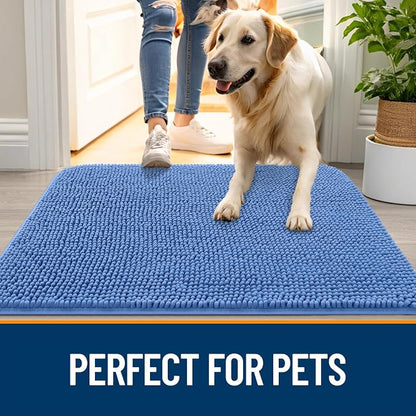OLANLY Dog Door Mat for Muddy Paws 54x32, Super Absorbent Chenille Mud Mat | - Image 6