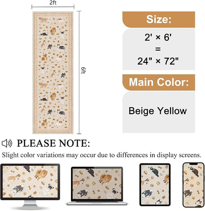 DUKINO 2x6 Kitchen Runner Rug, Washable Soft Non Slip Dog Rug, Low Pile - Image 2