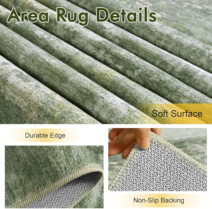 4Ft Round Area Rugs for Living Room, Soft Non-Slip Washable Rugs Modern - Image 6