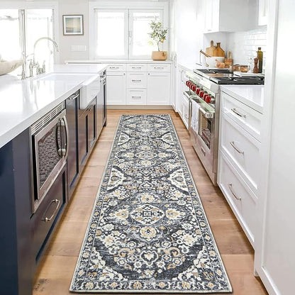 HEBE Hallway Runner Rug 2'x8' Washable Vintage Distressed Area Rugs Non Slip - Image 8